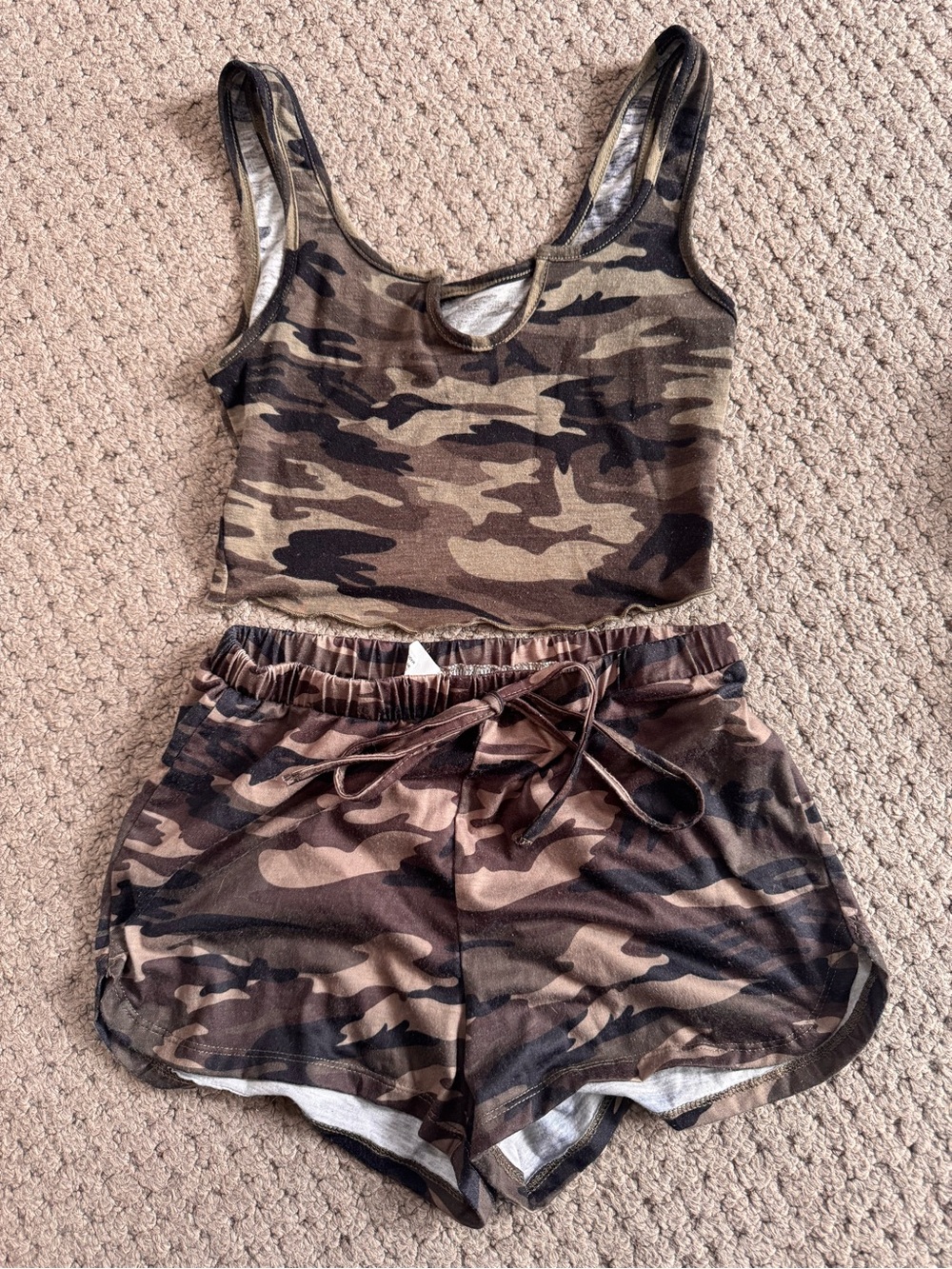 Women's Camo Tank & Short Sleep Set - Olive Camo